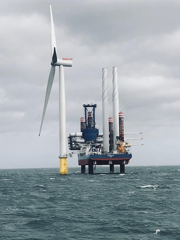 Offshore wind installation at sea
